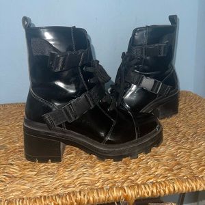 Black combat boots